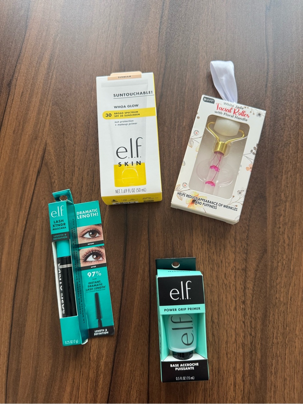 ELF Beauty Bundle - Grip Primer, Tinted Sunscreen, Mascara
